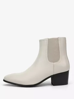 Bottines noires pour hommes bout pointu talon compensé style Chelsea