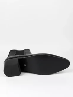 Bottines noires pour hommes bout pointu talon compensé style Chelsea
