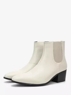 Bottines noires pour hommes bout pointu talon compensé style Chelsea