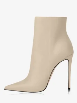 Bottines pour femmes bottines en cuir PU noir bout pointu talon aiguille