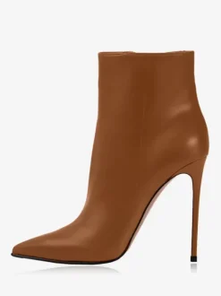 Bottines pour femmes bottines en cuir PU noir bout pointu talon aiguille