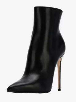 Bottines pour femmes bottines en cuir PU noir bout pointu talon aiguille
