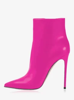 Bottines pour femmes bottines en cuir PU noir bout pointu talon aiguille