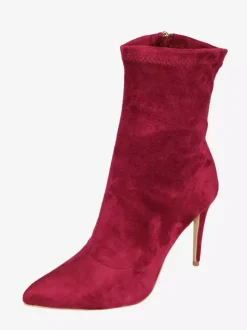 Bottines pour femmes à bout pointu et talon haut fermeture éclair et élastique