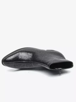 Bottines pour homme en cuir à imprimé serpent bout pointu talon moyen et fermeture éclair