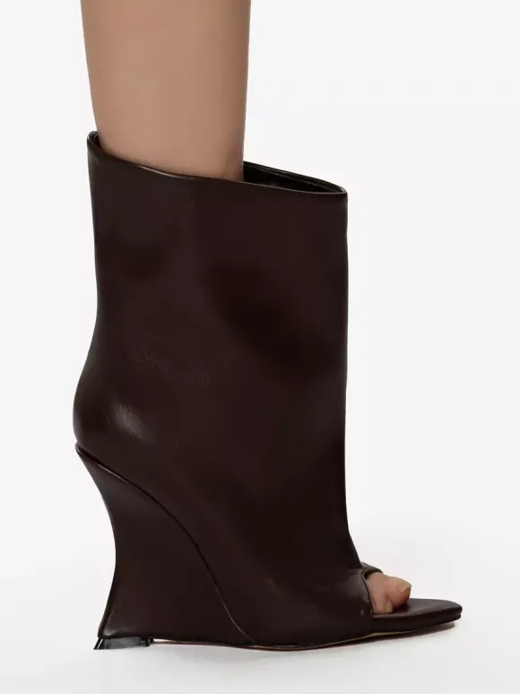 Bottines à talon peep-toe pour femmes