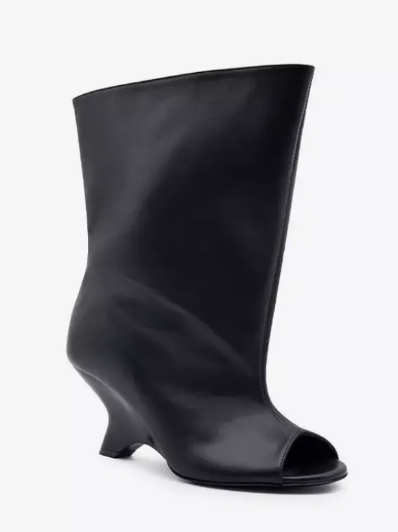 Bottines à talon peep-toe pour femmes