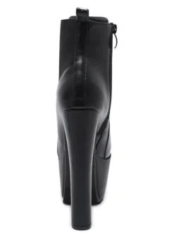Bottines à Talons Hauts avec Plateforme en Cuir Synthétique Unicolore