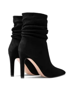Bottines à Talons Hauts Femme avec Bout Carré en Cuir Synthétique Unicolore