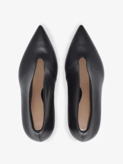 Bottines à Talons Hauts à Zip en Cuir Synthétique Unicolore