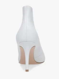 Bottines à Talons Hauts à Zip en Cuir Synthétique Unicolore