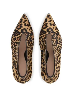 Bottines à Talons Hauts à Zip en Cuir Synthétique Unicolore
