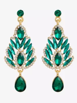 Boucles d'oreilles blanches pour adulte style baroque design géométrique en forme de goutte bijoux de fiançailles