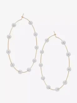 Boucles d'oreilles créoles en perles exagérées pour femmes 2026