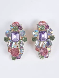 Boucles d'Oreilles Déclaration Strass Boucles d'Oreilles Élégantes Chic