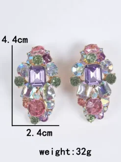 Boucles d'Oreilles Déclaration Strass Boucles d'Oreilles Élégantes Chic