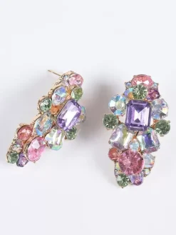 Boucles d'Oreilles Déclaration Strass Boucles d'Oreilles Élégantes Chic