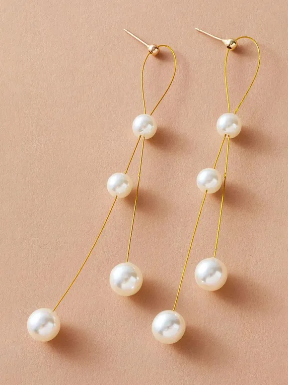 Boucles d'oreilles de mariage imitation perle unisexe perle bijoux de mariée perlée