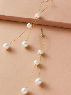 Boucles d'oreilles de mariage imitation perle unisexe perle bijoux de mariée perlée