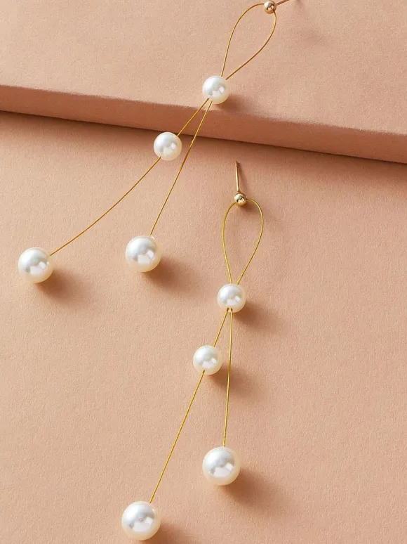 Boucles d'oreilles de mariage imitation perle unisexe perle bijoux de mariée perlée
