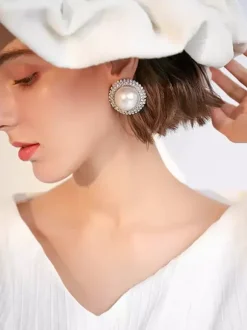 Boucles d'oreilles de mariée en métal pour femmes bijoux de mariage percés