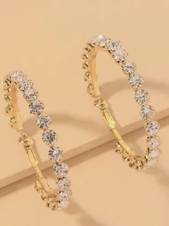 Boucles d'oreilles de mariée Diamant Fille Strass Bijoux de mariée percés