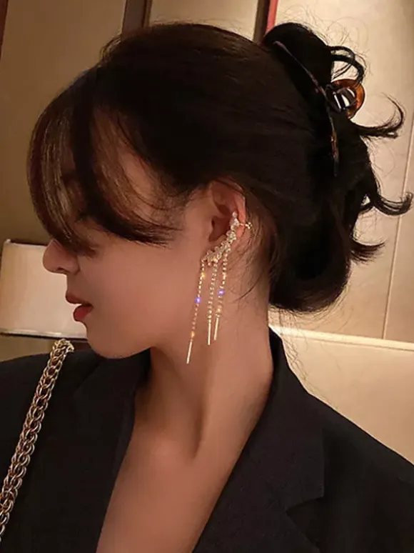 Boucles d'oreilles de mariage Strass Fille Strass Bijoux de mariée percés
