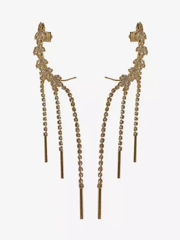 Boucles d'oreilles de mariage Strass Fille Strass Bijoux de mariée percés
