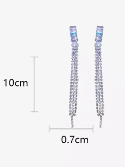 Boucles d'oreilles de mariage en métal et diamant Bijoux de mariage percés