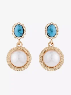 Boucles d'oreilles dorées pour adulte style européen décontracté au quotidien.
