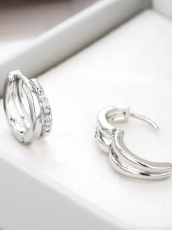 Boucles d'oreilles doubles en zircone pour femmes 2026