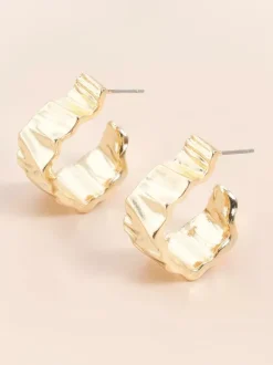 Boucles d'oreilles en métal doré pour adolescentes style européen décontracté bijoux métalliques