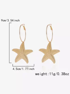 Boucles d'oreilles en métal doré pour adolescentes style européen décontracté. Bijoux du quotidien.