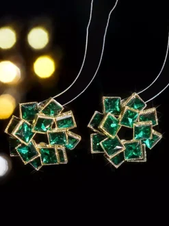 Boucles d'oreilles en strass avec fleurs en verre coloré pour femmes 2026