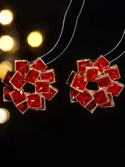 Boucles d'oreilles en strass avec fleurs en verre coloré pour femmes 2026