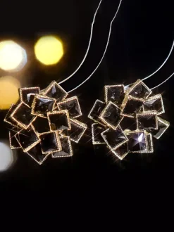 Boucles d'oreilles en strass avec fleurs en verre coloré pour femmes 2026