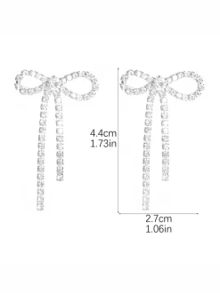 Boucles d'oreilles en strass avec n艙ud brillant pour femmes 2026