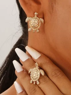 Boucles d'oreilles Jolies boucles d'oreilles en forme d'animal tortue chic et personnalité