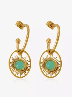Boucles d'oreilles vertes pour adultes style européen décontracté au quotidien.