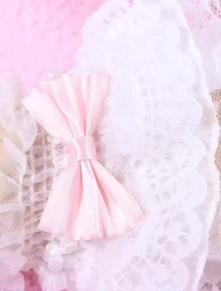 Boucles blanches dentelle Lolita synthétiques gants Déguisements Halloween