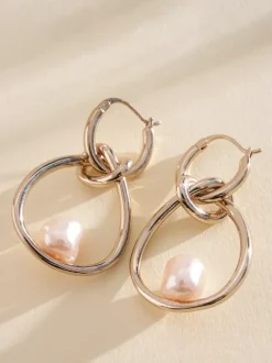 Boucles d'oreilles argentées pour adolescentes style géométrique irrégulier bijoux décontractés du quotidien