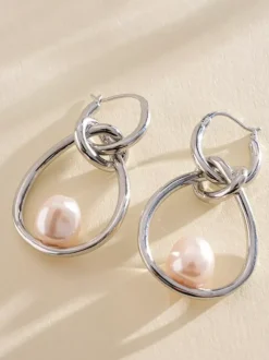 Boucles d'oreilles argentées pour adolescentes style géométrique irrégulier bijoux décontractés du quotidien