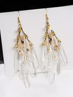 Boucles d'oreilles blanches pour adulte style baroque géométrique irrégulier bijoux décontractés au quotidien