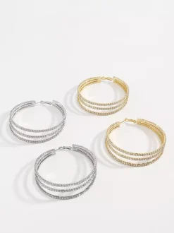 Boucles d'oreilles créoles à plusieurs niveaux pour femmes 2026