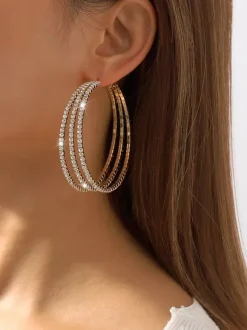Boucles d'oreilles créoles à plusieurs niveaux pour femmes 2026