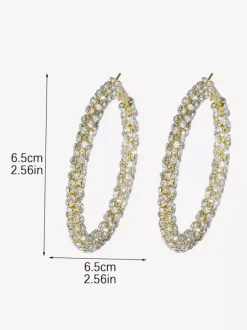 Boucles d'oreilles créoles simples à strass pour femmes 2026