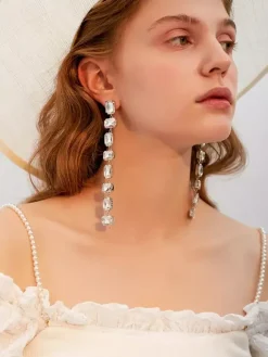 Boucles d'oreilles de mariée en métal pour femmes bijoux de mariage percés