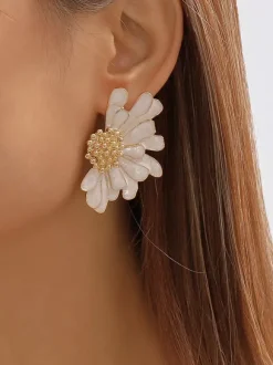 Boucles d'oreilles en alliage de fleurs pour femmes 2026