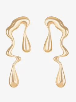 Boucles d'oreilles en métal liquide boucles d'oreilles abstraites irrégulières modernes et avant-gardistes