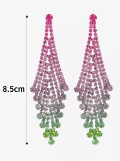Boucles d'oreilles en strass en forme de losange brillant pour femmes 2026
